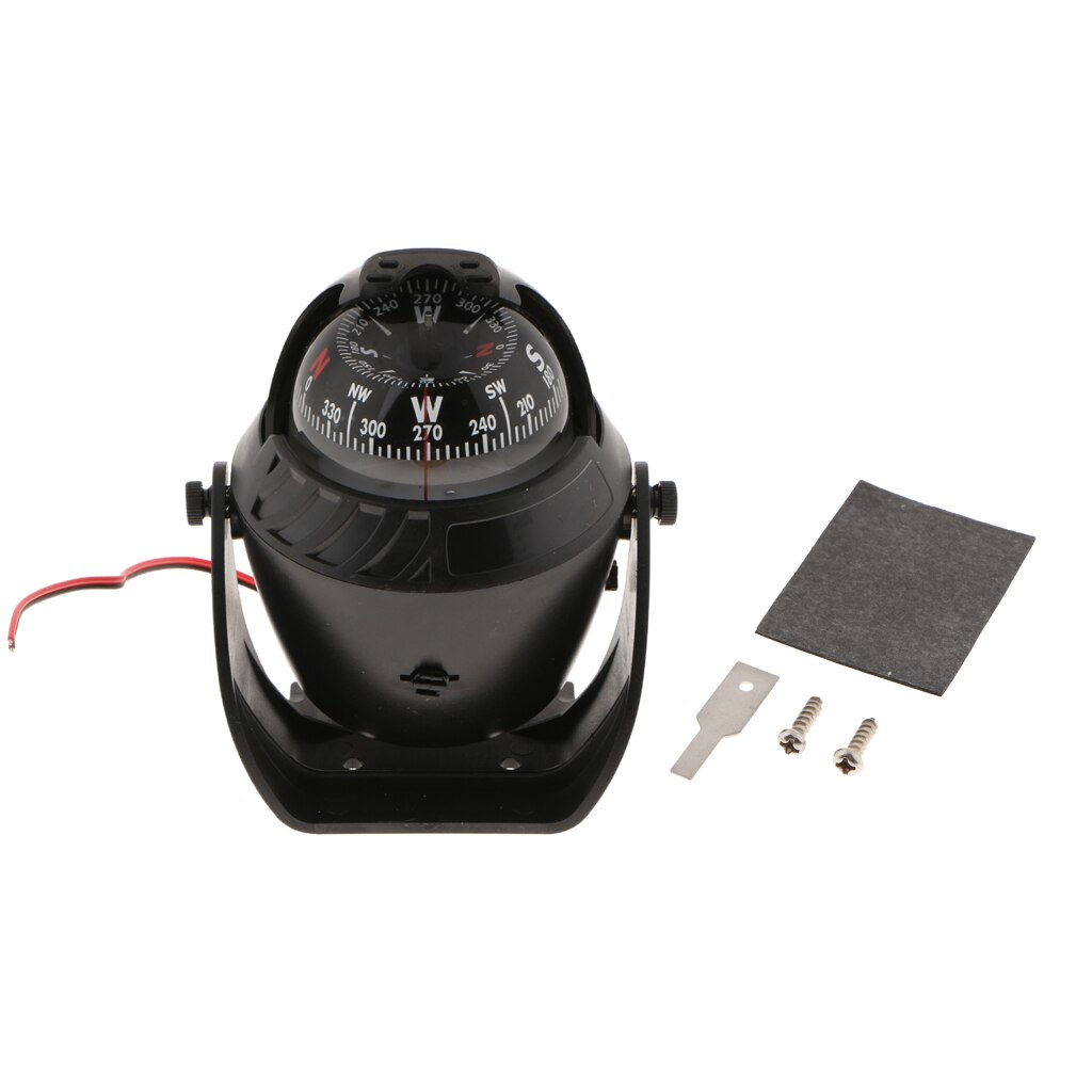 Electronic Digital Car Compass LED Light Direction Pointing Tour Guide Ball