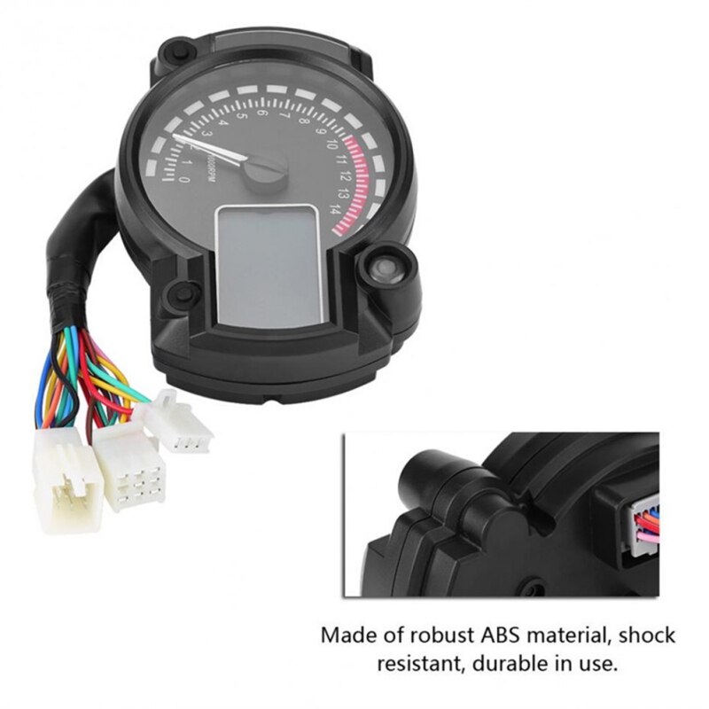 Motorfiets Digitale Display Licht Lcd Snelheidsmeter Kilometerteller Toerenteller Met Speed Sensor Modificatie Universele Snelheidsmeter