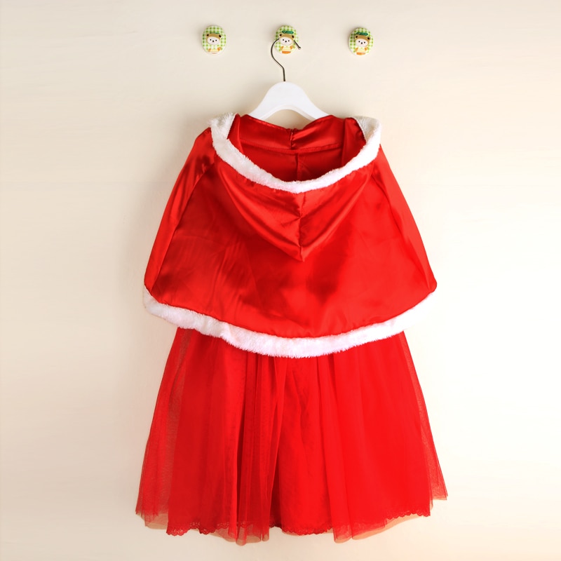 Winter Girl Dress Children Red Hoodie Princess Dresses Kids Christmas Party Costume for Girl With Cap Dresses for Girls