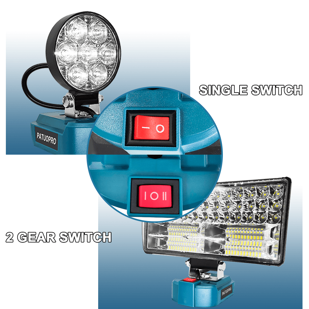 Schnurloses LED-Arbeitslicht, Baustellenlicht, Strahler-Werkzeug für Makita 18 V Akku, Lampe, Flutlicht, Taschenlampe (keine Batterie)