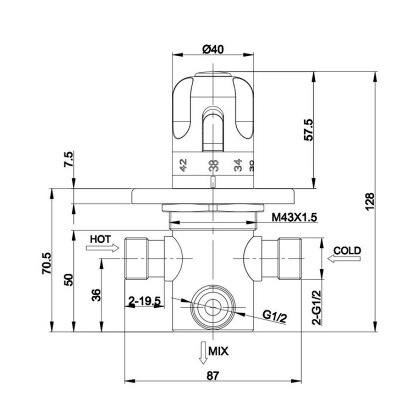 Thermostatische Messing Cartridge G1/2 = DN15 Mengkraan Warm Koud Water Temperatuur Controle Mengkraan Badkamer kraan Accessoires