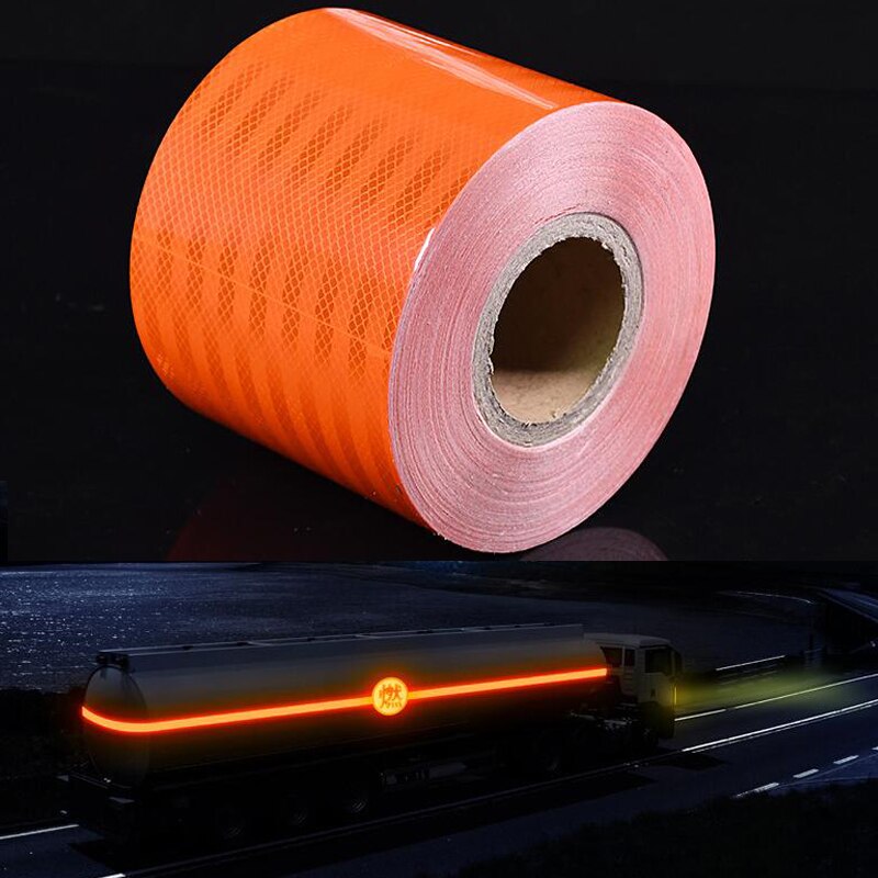 15 Cm X 10 M Oranje Met Auto Reflecterende Stickers Waarschuwing Tape