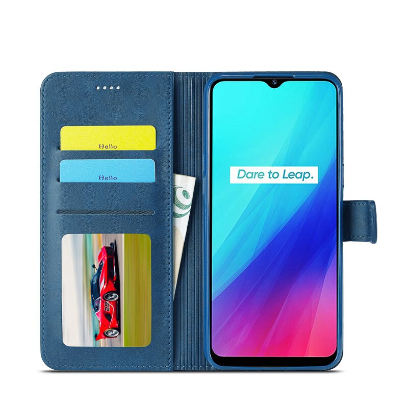 Voor Realme C3 Case Lederen Vintage Telefoon Case Op Realme C3 Case Flip 360 Magnetische Wallet Case Voor Realme C3 cover Hoesjes Fundas