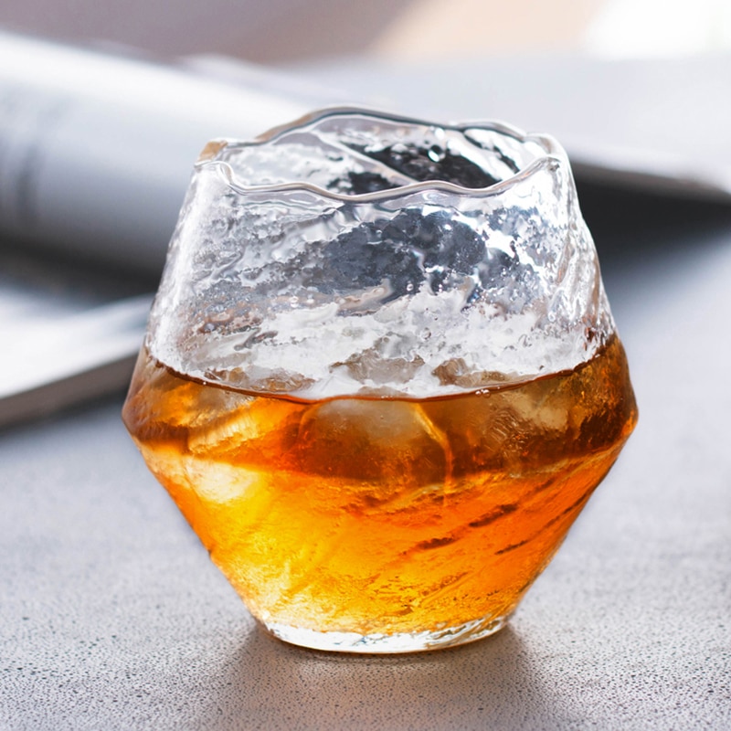 Japansk handgjord hamrad whiskyglas värmebeständig juice kopp sprit whisky kristallvin glas catering cup drinkware