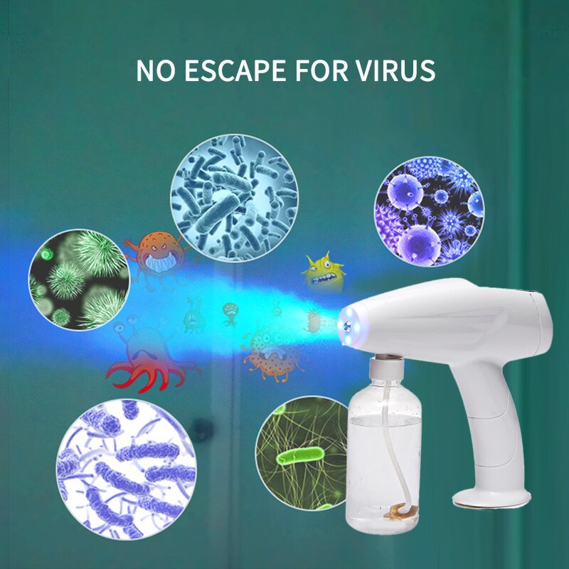 Handheld Atomization Disinfection Sprayer Gun Disinfection Blue Light Nano Steam Spray Atomization Mixed Vapor Nano Spray Gun