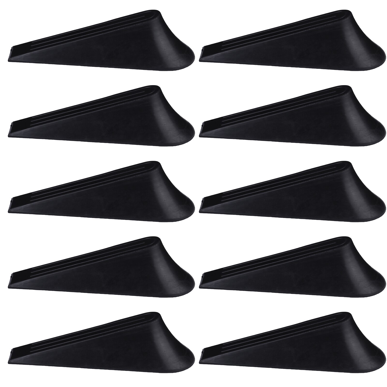 10Pcs Door Stopper Rubber Door Stop Wedge Security Door Stop for Home (Black)