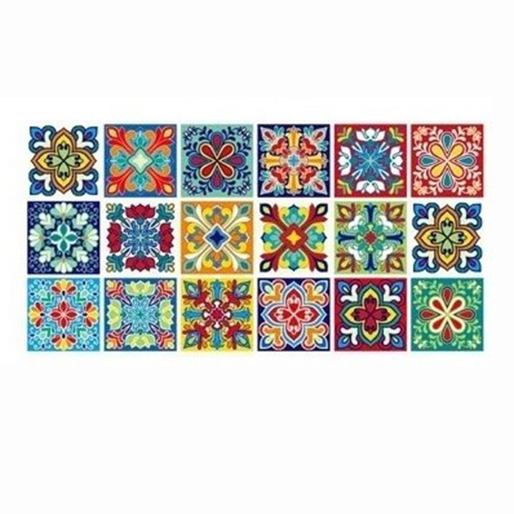 Retro Pattern Tile Floor Stickers PVC Waterproof Self Adhesive Paste DIY Wall Ground Bathroom Kitchen Decor Wall Floor Stick: R