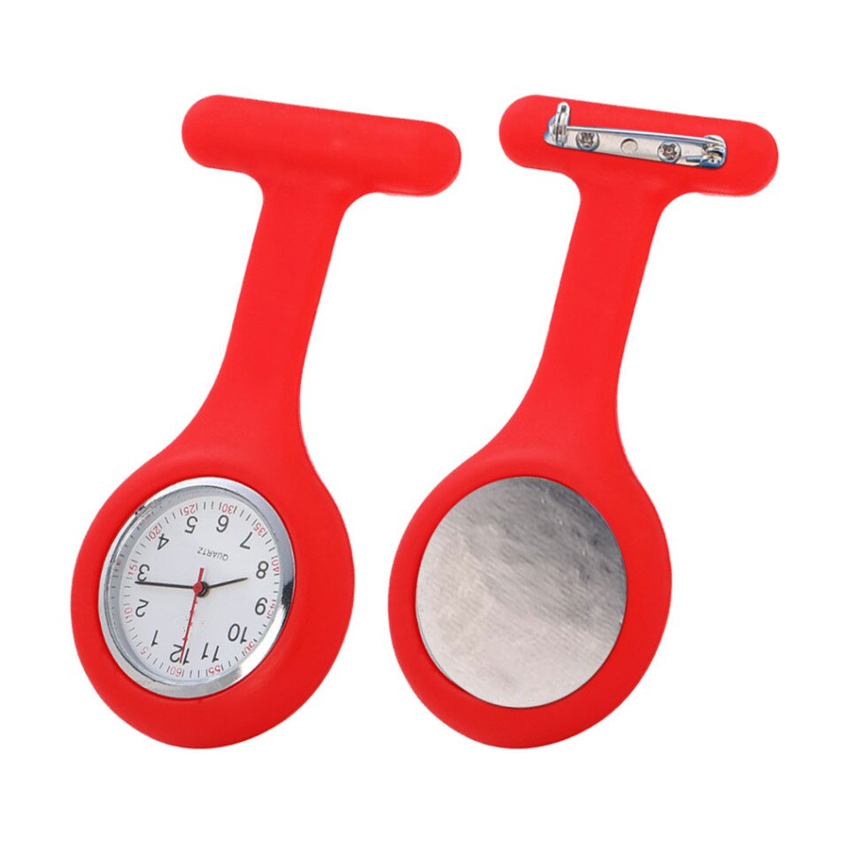 T-shaped Nurse Silicone Watch Multi Functional Silicone Red Clock Stopwatch Casual Nurse Pocket Watch