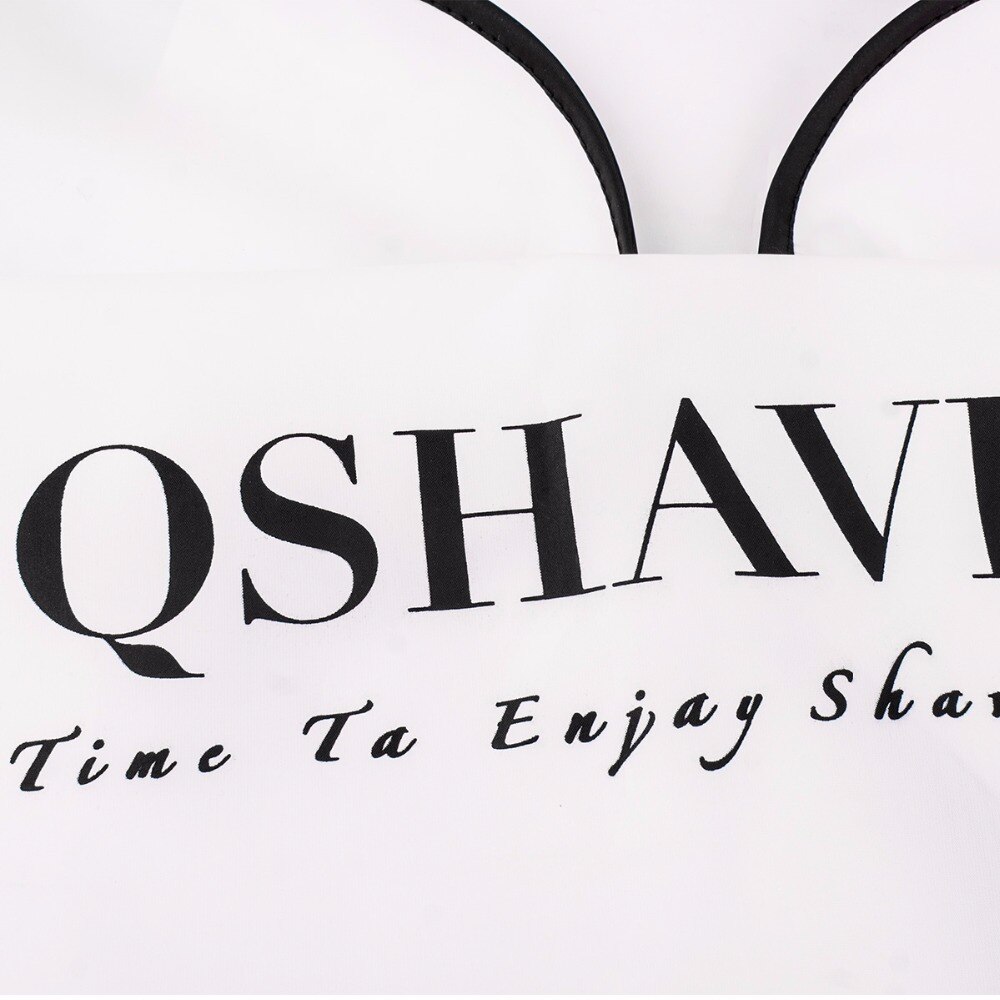 QSHAVE Baard en Snor Catcher Schort Cape Bib voor scheren met Zuignappen Hechten aan Spiegel voor Bebaarde Wit 130cm * 82cm