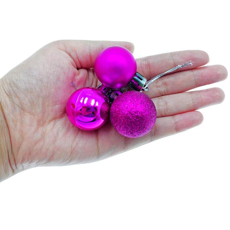 24 stücke Weihnachten Baum Ball Dekoration Party Hängen Ornament Flitter Anhänger Weihnachten Baum dekorationen für Heimat Mini Größe
