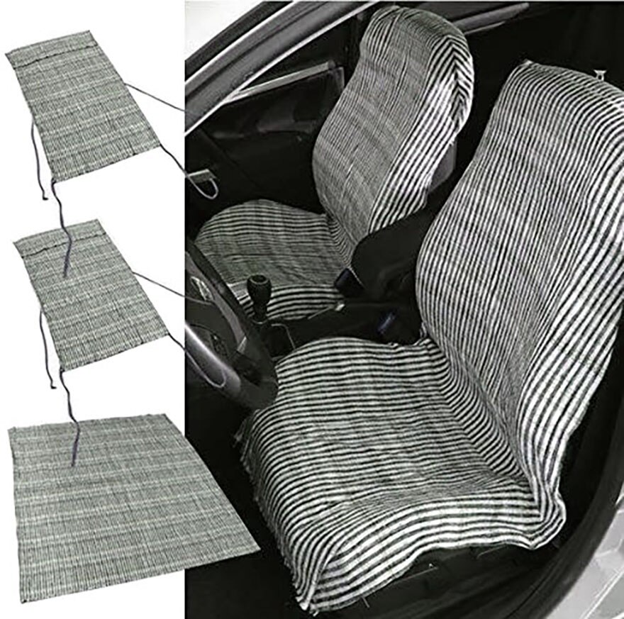MOLCAR Jarapas Funda de Asientos para Coche Juego de 3 piezas Color BEIGE Set Harapas Classic Automovil