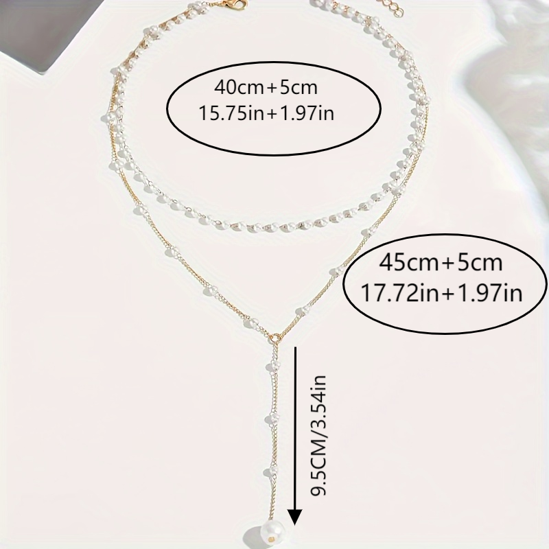 Koreaanse Imitatie Parel Dubbel Gelaagde Choker Mode Grote Bal Kraal Hanger Kwastje Ketting Vrouwen Sexy Front Borst Lichaam Sieraden