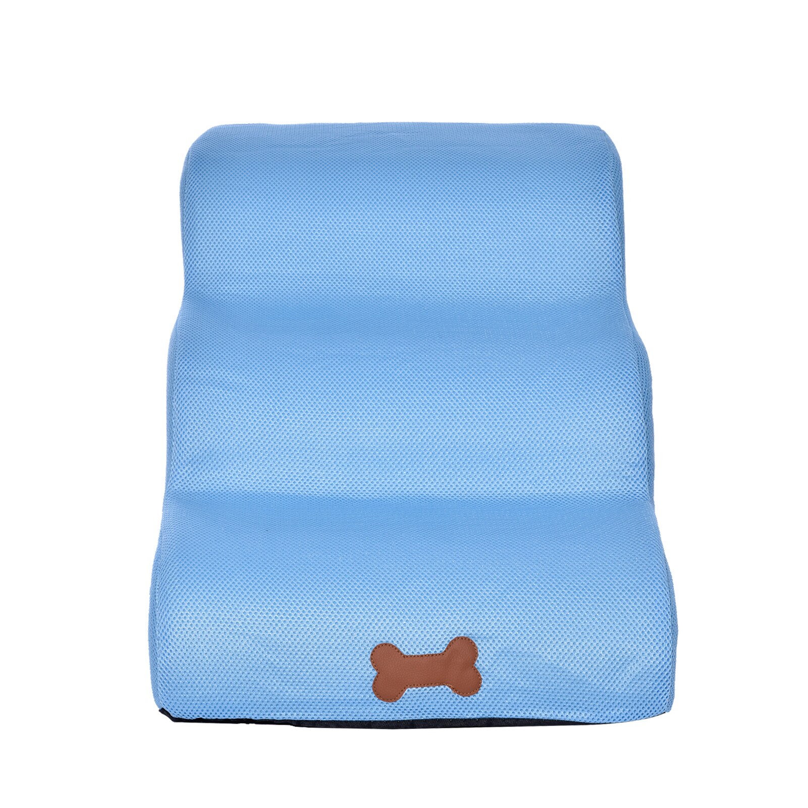 3 Layers Step Pet Training Stairs Pet Stairs Step Dog Steps Washable Grid Cloth Small Dog Cat Dog House Pet Ramp Ladder Dogs Toy: Blue
