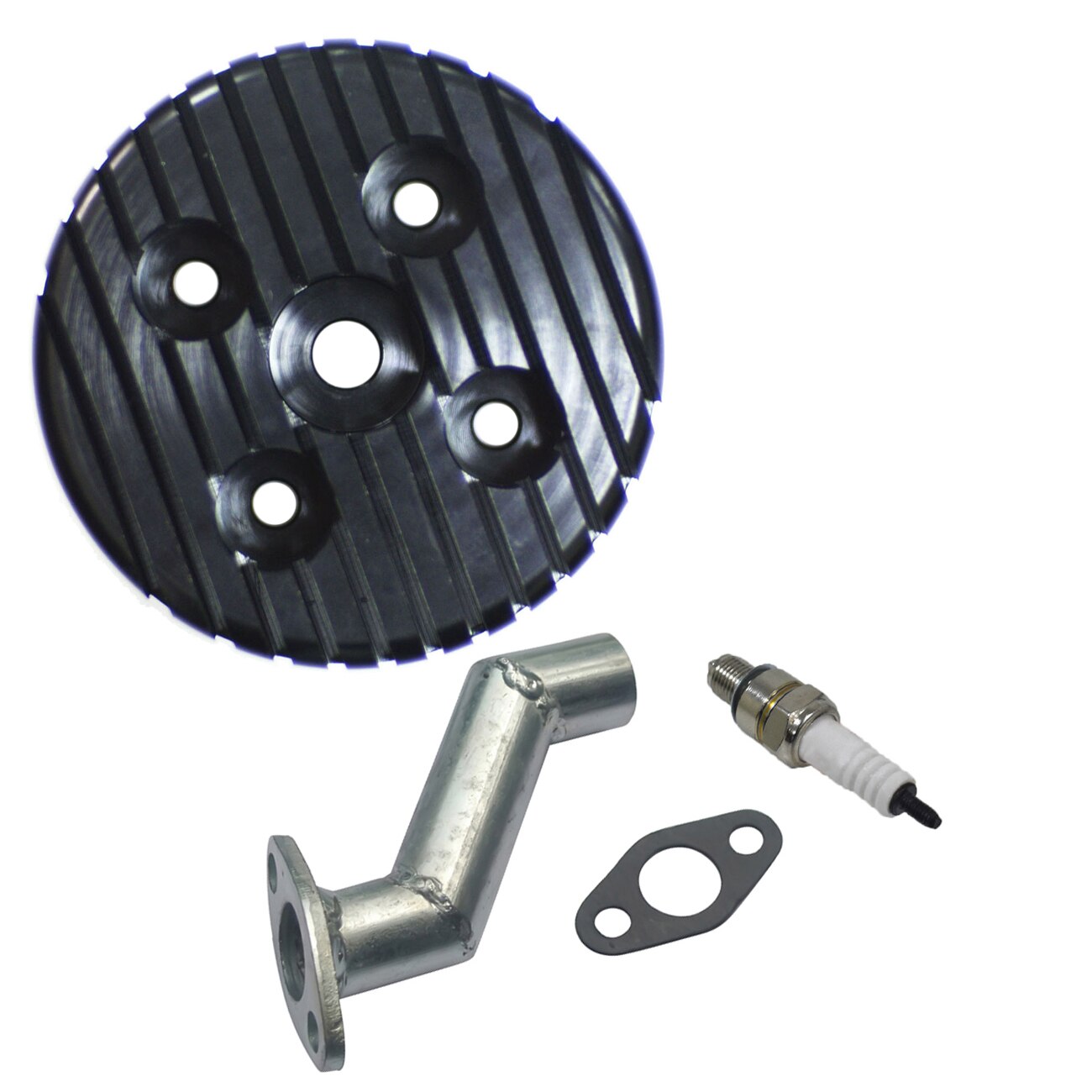 CNC Cylinder Head &amp; Intake Manifold &amp; Spark Plug For 80cc Motorized Bike