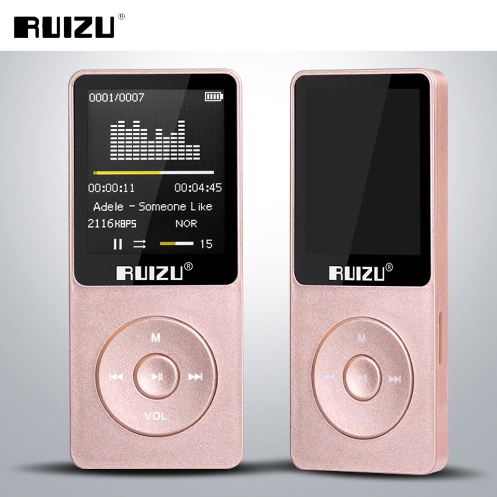 RUIZU X02-reproductor de Mp3 ultradelgado, Usb, 4GB, 8Gb, 16GB, almacenamiento, pantalla de 1,8 pulgadas, 80h, Radio Fm, E-Book, reproductor de música