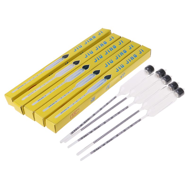 5 sztuk próbnik hydrometr klasyczny narzędzia alkoholomierz alkometr miernik stężenia wina 0-50 areometr alkohol narzędzia