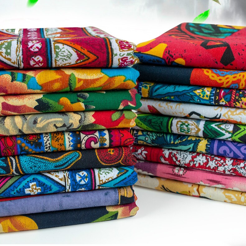50 x 145cm afrikansk stof bomuld linned vintage print klud gør det selv håndlavet tekstil syning patchwork til tasker kjole dug