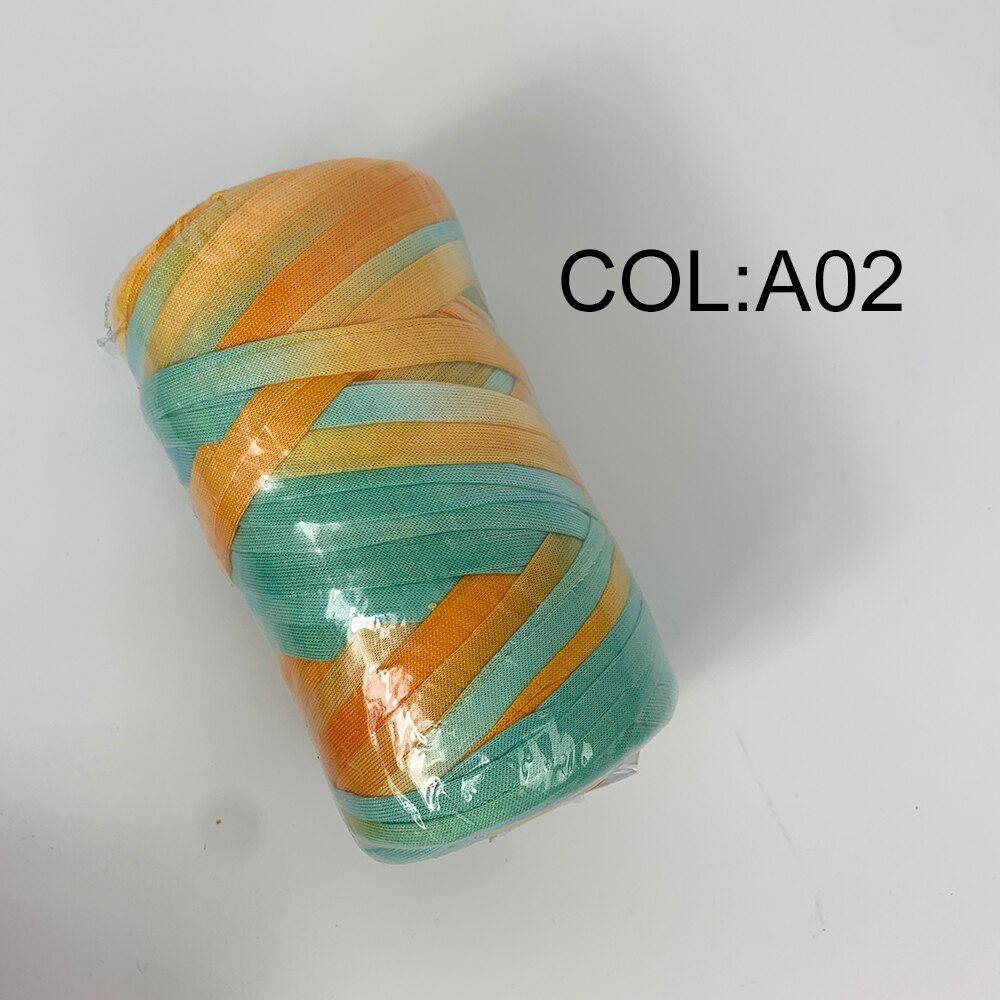 Hilos de fantasía para tejer a mano hilo grueso tela de ganchillo, bolsa artesanal, bolso, alfombra, cojín, camiseta de tela de algodón, 180g/Uds.: A02