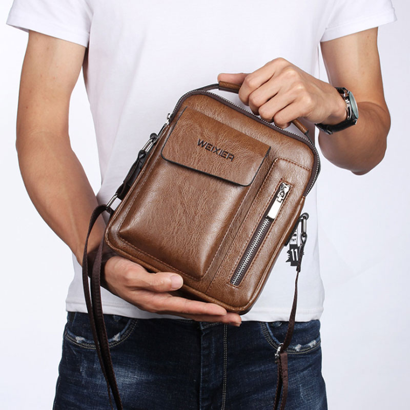 Casual Mannen Schoudertas Vintage Crossbody Tassen Mannelijke Tas Pu Lederen Handtas Capaciteit Mannen Messenger Zakken Zak