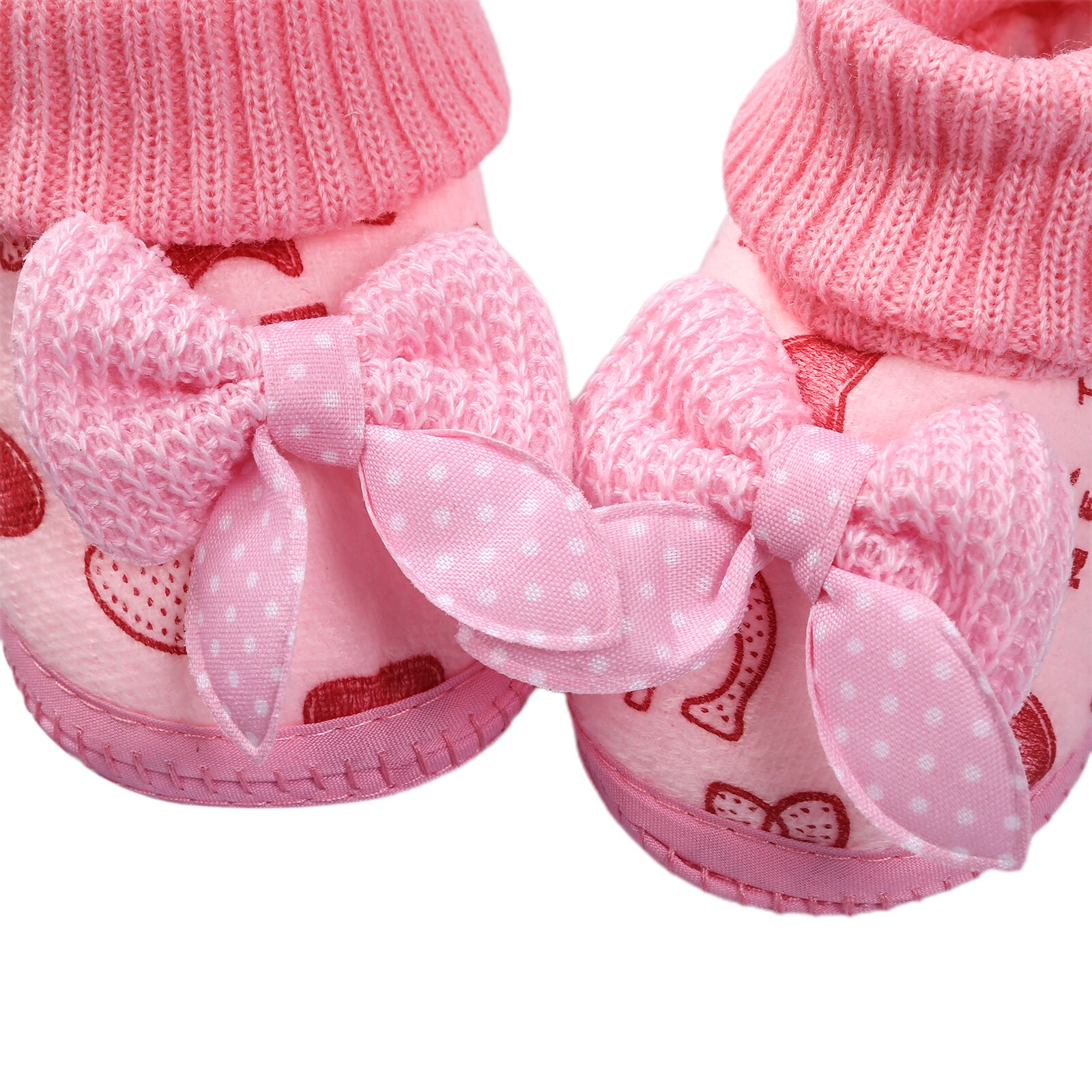 Toddler Baby Girls Bowknot Walking Shoes Toddler Plush Anti skid Boots for Kids Lace Up Bow Children's Elastic Sole Socks