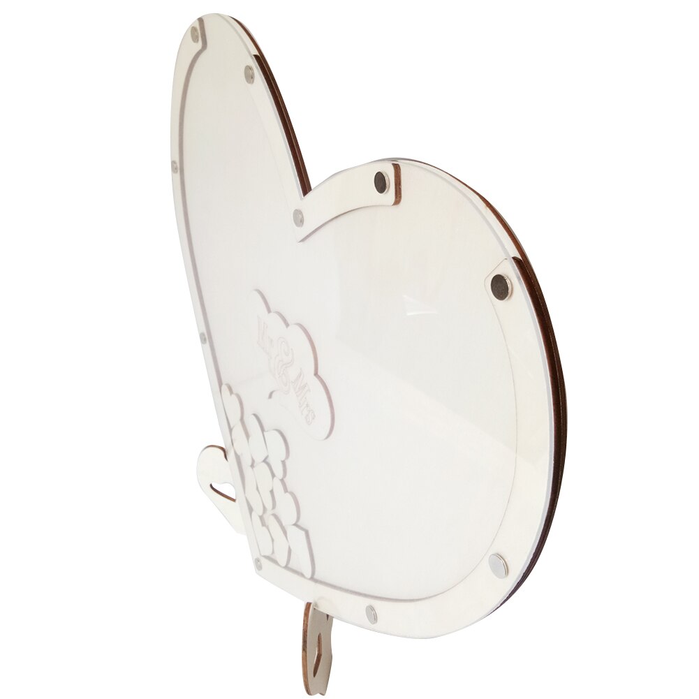 "signatur dekoration bröllop hantverk hem gör-det-själv gästbok söt ram hjärtformade prydnader med stativ trä festmönster"