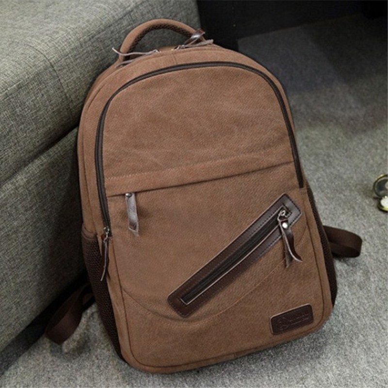 Men Backpack Canvas Backpack Bags College Student Book Bag Large Capacity Backpack