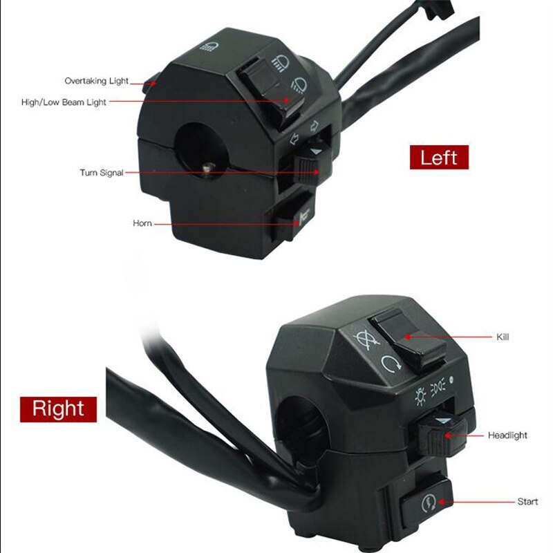 MOTERCROSS Universal- 22mm Lenker Motorrad Schalter Für ZH125 HJ-8 Motorrad Horn Blinker Scheinwerfer Kontrolle Geschmack