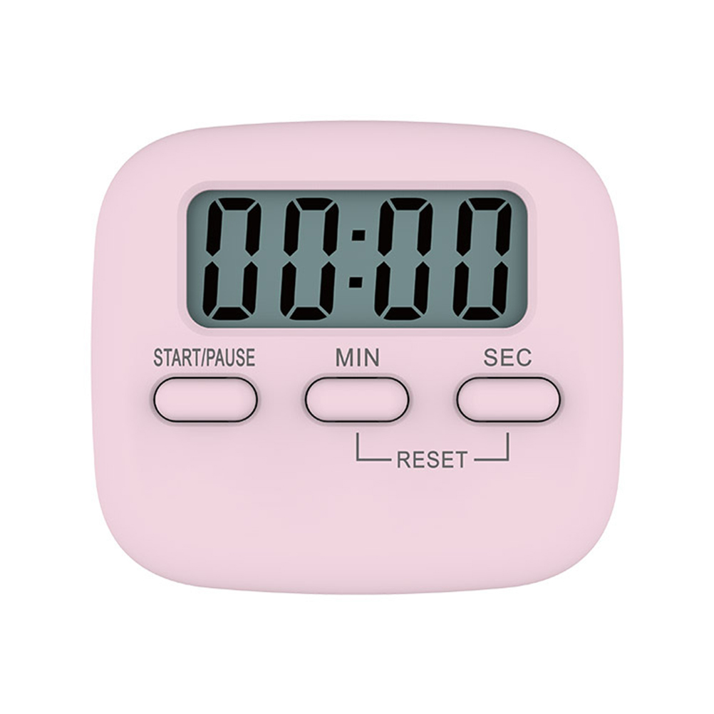 1pcs Multifunctional Digital Kitchen Timers Battery Operated with Magnet and Stand Large Digits For Baking Study Beauty: Pink