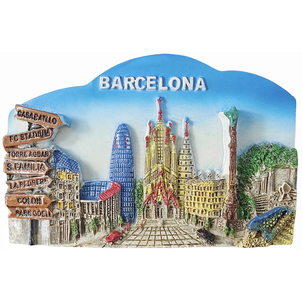 Aimant de réfrigérateur 3D Barcelone espagne, Souvenir en résine, Collection d'autocollants magnétiques pour réfrigérateur, décoration de la maison