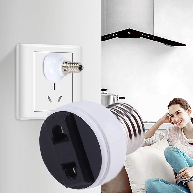 E27 stiks lampefatning us/eu stik lampe basestik skrue pære lysholder hvid husholdningsforsyning stik tilbehør