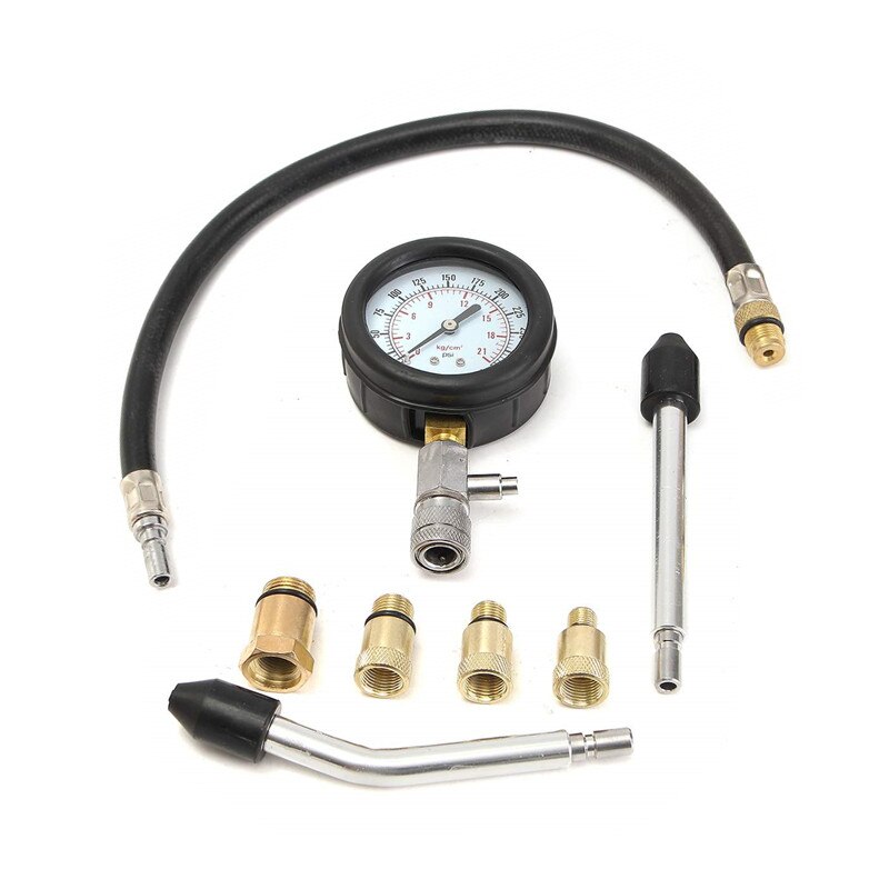 Petrol Engine Pressure Gauge Tester Kit Set Compression Leakage Diagnostic Compressometer Tool For Car Auto Truck With Case