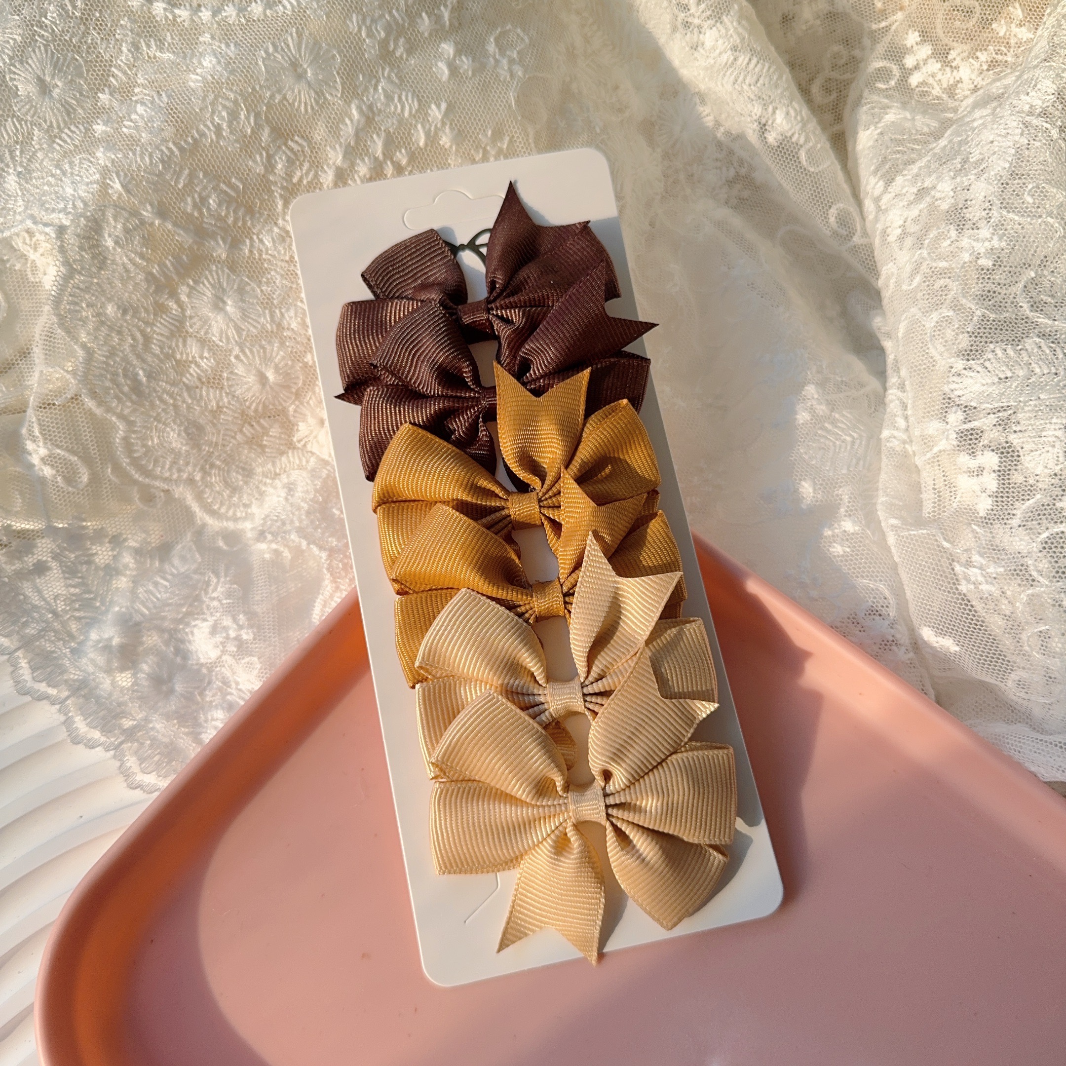 6-10 Uds. Pinzas para el cabello con lazo bonito para niñas, pinzas para el pelo con lazo colorido, pasadores hechos a mano, accesorios para el cabello para niños