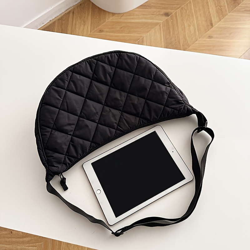 Bolso de hombro acolchado informal para mujer, bandolera acolchada de algodón acolchado, bolsa nube de burbujas de Color sólido
