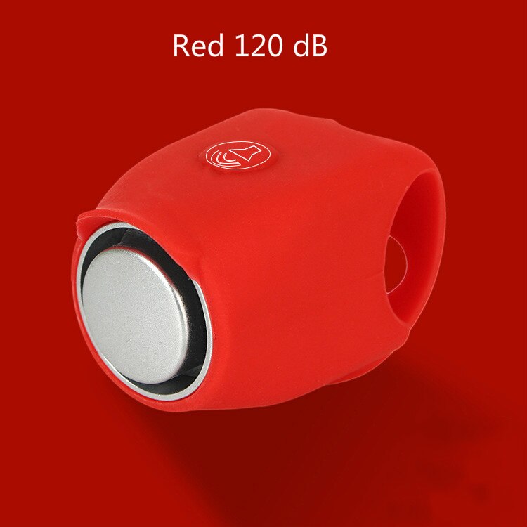 Sonnette électrique pour vélo, étanche, vtt, route, guidon, Gel de silice, klaxon Super fort, alarme de sécurité pour bicyclette: Rouge