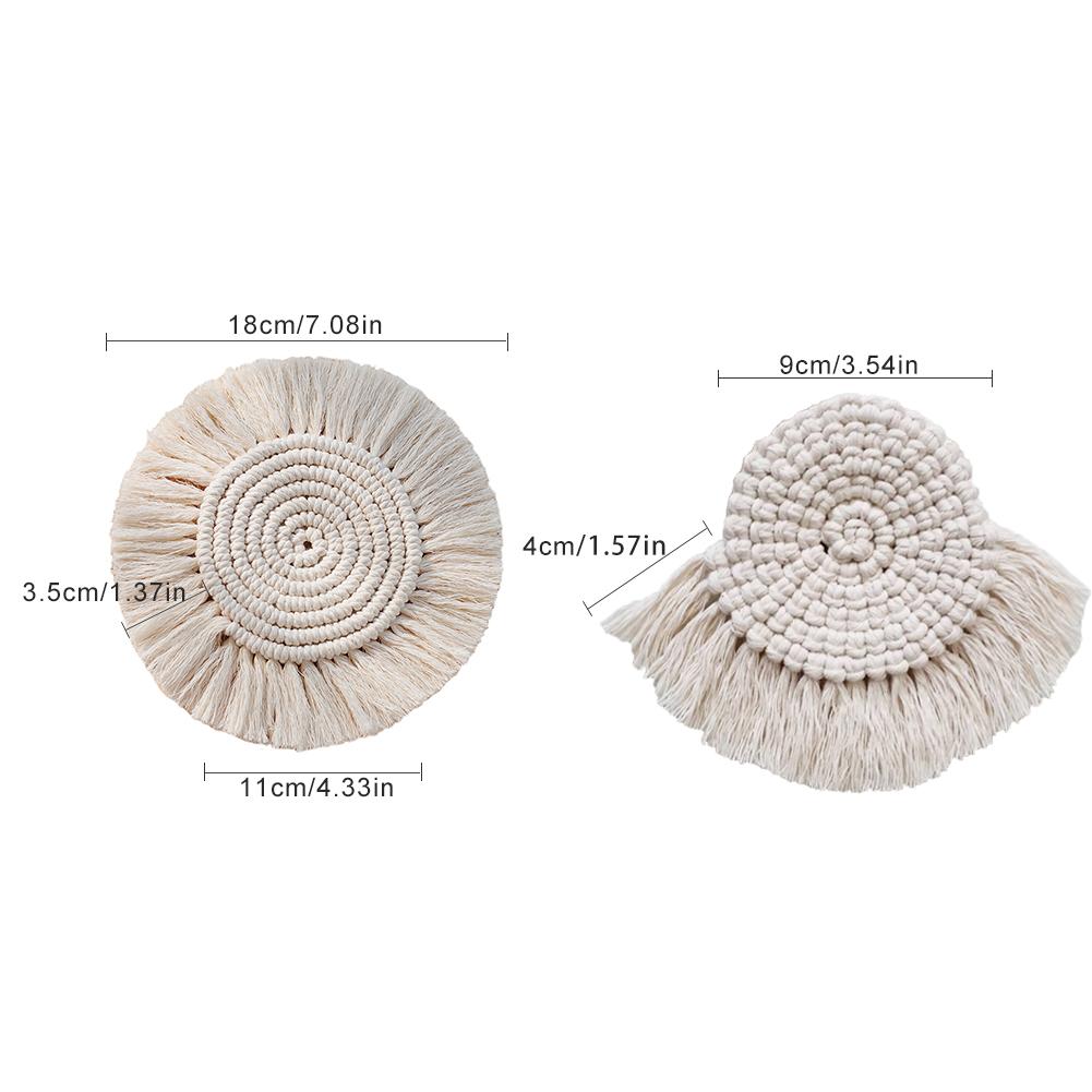 Flettet bordmatte koppunderlag håndvevd veggteppe macrame vegghengende boho dekor hjem dekorasjon til kontorleilighet bar
