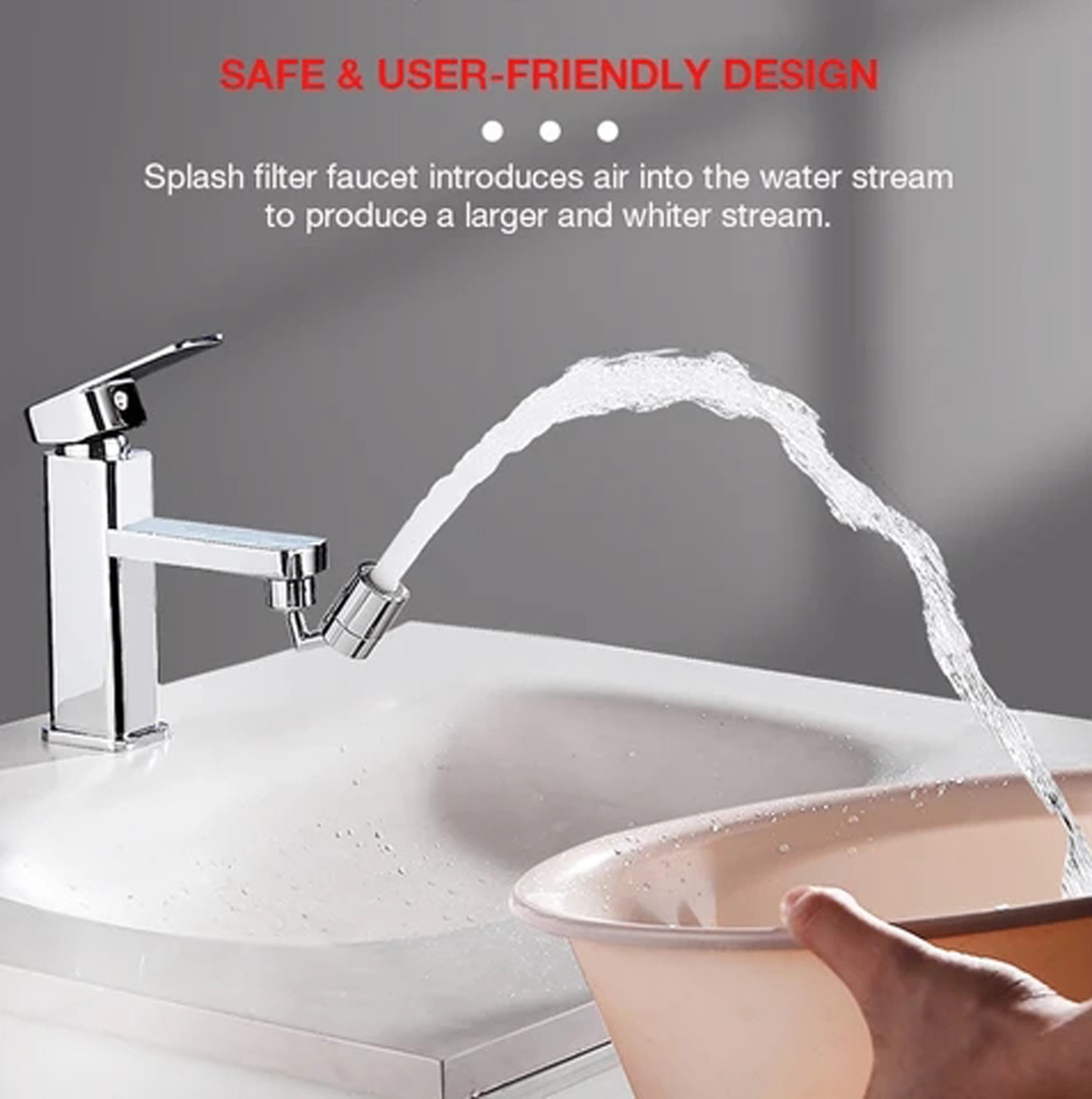 720°Universal Splash-proof Filter Faucet Spray Head Anti Splash Filter Faucet Movable Kitchen Tap Water Saving Nozzle Sprayer