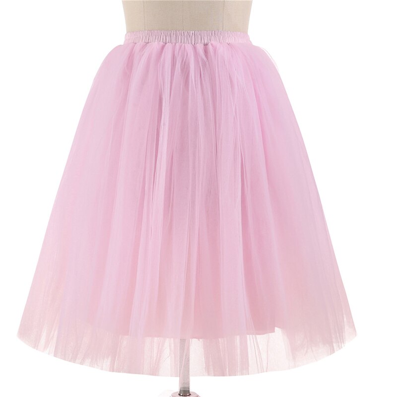 Woman Petticoats Underskirt Knee Length Short Wedding Crinolines Puffy Tutu Adulto Rockabilly Tulle Dress Skirt Slip Jupon Femme: Pink