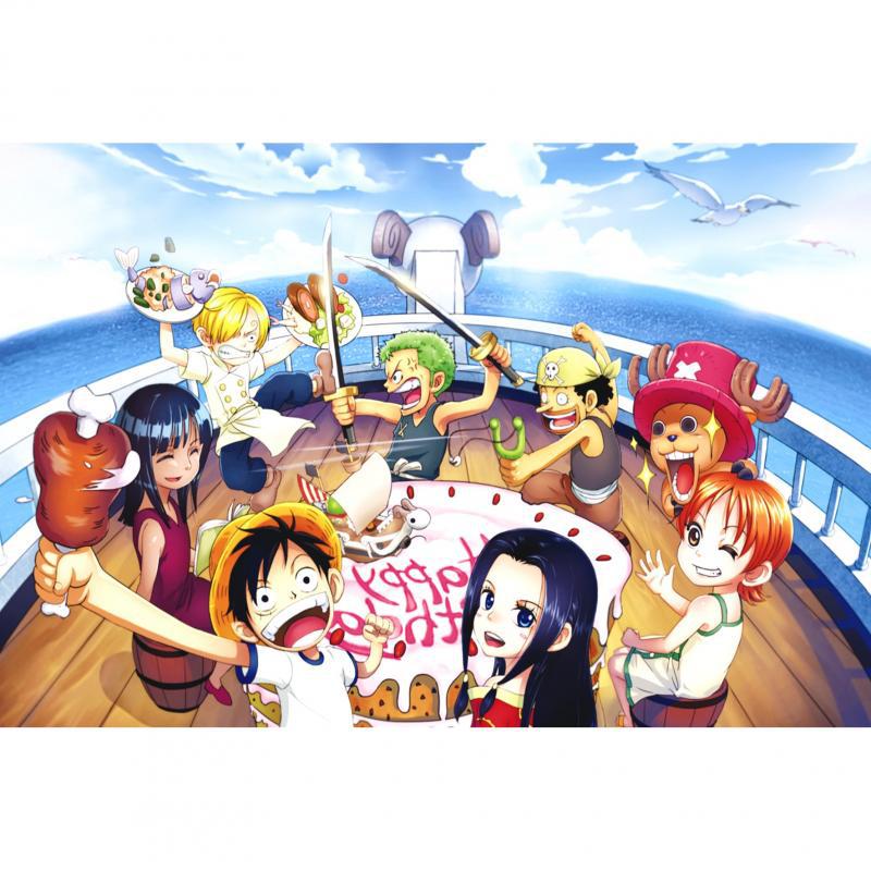 Pirates One Piece Jigsaw Puzzle 5000 Pieces Super King Jigsaw Puzzle 1000 Pieces of Wood Adult Luffy Cartoon: Juvenile Lu Fei s Birthday Party 1000 Pieces for Large Poster