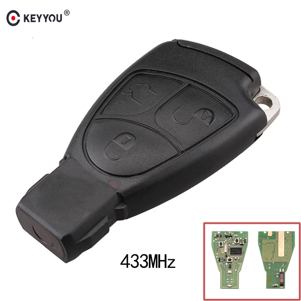KEYYOU Afstandsbediening Auto Sleutelhanger Case 3 button 433MHz Voor Voor Mercedes Benz B C E ML S CLK CL