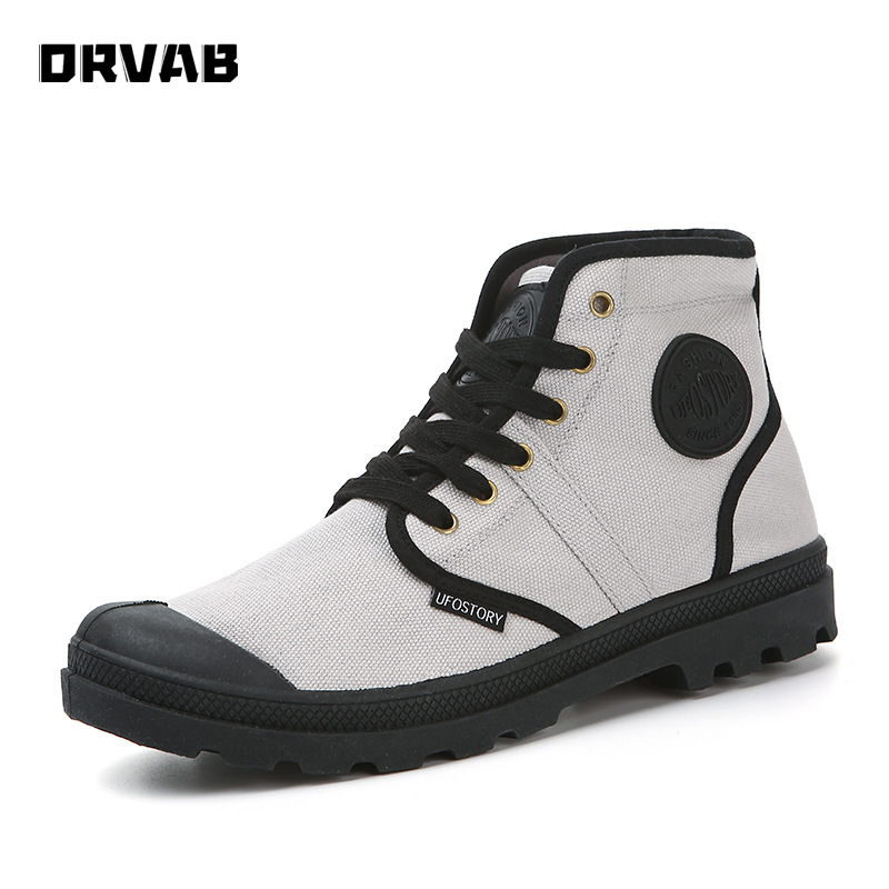 Canvas Shoes Men Spring Autumn Black Gray Martin Boots Youth Boys Trend Casual Shoes Male Winter Boots Men Chelsea Boots