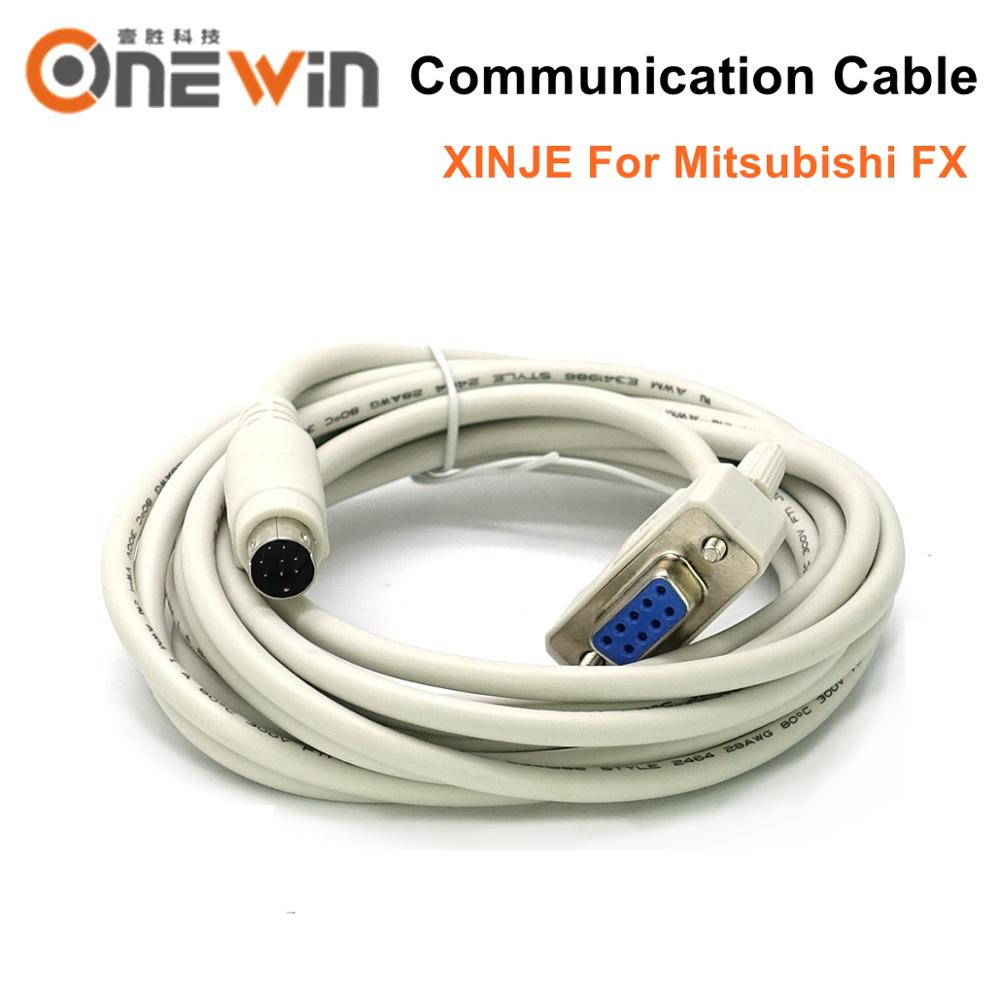 XINJE HMI touch screen connect FX model PLC cable communication between the PLC and HMI