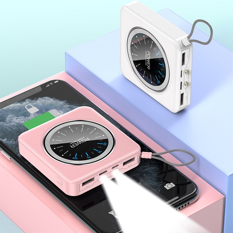 Mini batterie externe Portable Macaron 80000mAh, minimaliste, double USB, charge rapide