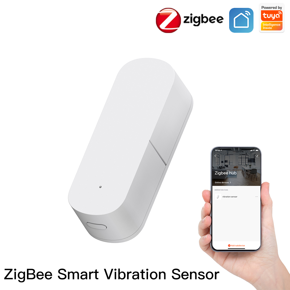 MoesHouse Zigbee Smart Vibration Sensor Detection,Tuya Smart Life APP Notification,Real-Time Motion Shock Alarm,History Record: 1 PC