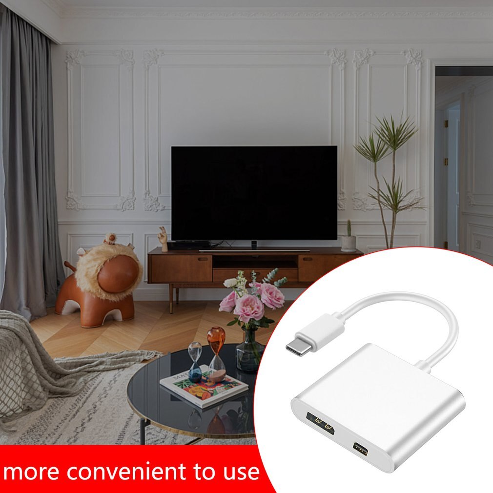 Type C Naar Dp Mini Hub Dp 4K * 2K Twee-In-een Docking Station Adapter voor Laptop Pc Voor Telefoon Macbook Hub