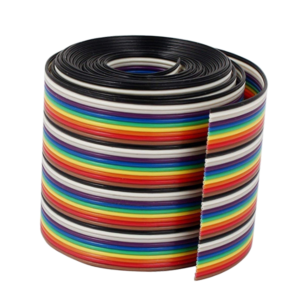 1M 1.17mm 40PIN Wire Flat Multicolored Flexible Rainbow Ribbon Jumper Cable