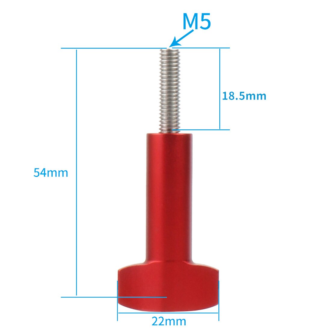 M5 x 18mm Hand Knob Screw Stainless Steel Bolt Metal T Head Hand Tighten Clamping Manual Handle Screw for Gopro 9 8 (Pack of 3): 3x 54mm Screw Red