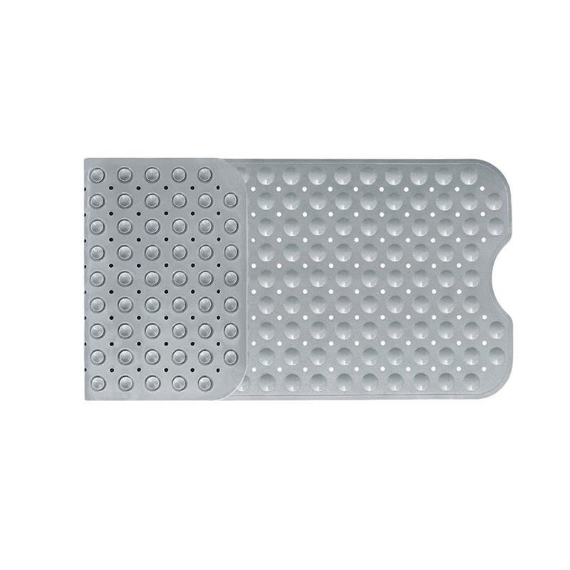 Rechthoek 40*100 CM Bad Tapijt Antislip Badmatten PVC Anti-Slip Badmat Zachte Badkamer massage Mat Veiligheid Met Zuignappen: Light Grey