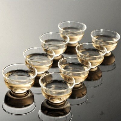 8 Pcs/1 Lot Dubbelwandige Koffie Cup Clear Transparante Kopje Thee Keramische Kommen Thee Opslag Set Thuis accessoires: 8pcs