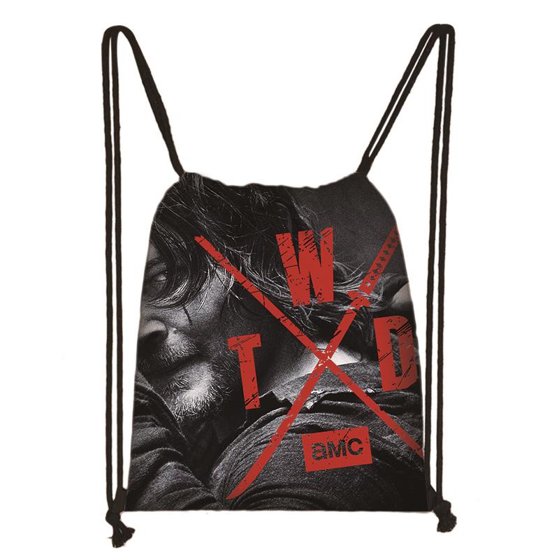 Die Walking Dead Kordelzug Tasche Druck Rucksack Täglichen Casual Jungen Mädchen rucksack Kordelzug Taschen: 010