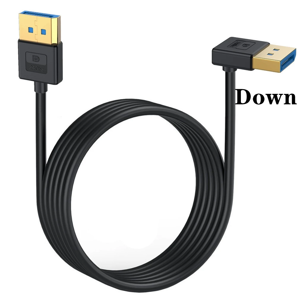 90-Grad rechtwinkliges Displayport 1.4-Kabel DP-Stecker auf Displayport-Stecker Silikonkabel mit 8K/60Hz, 4K/144Hz-Unterstützung 0,3 m 1 m 5 m: Anderes / 1m